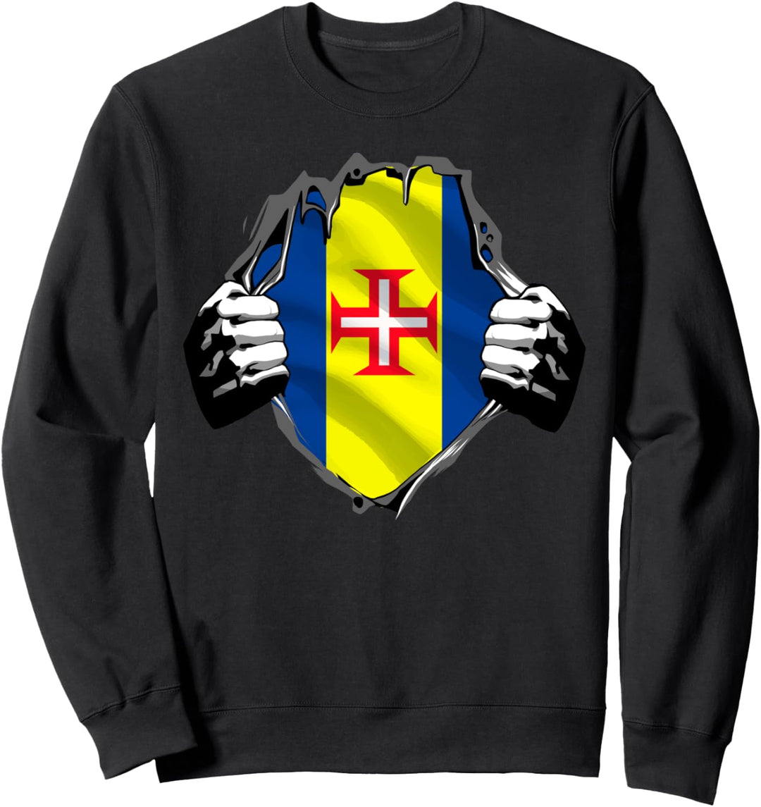 Super Madeira Portugal Flagge Patriotisch Portugiesische Sweatshirt