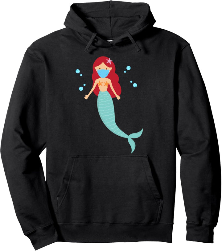 Nette Meerjungfrau mit einer Maske Germophobe Meerjungfrau Pullover Hoodie