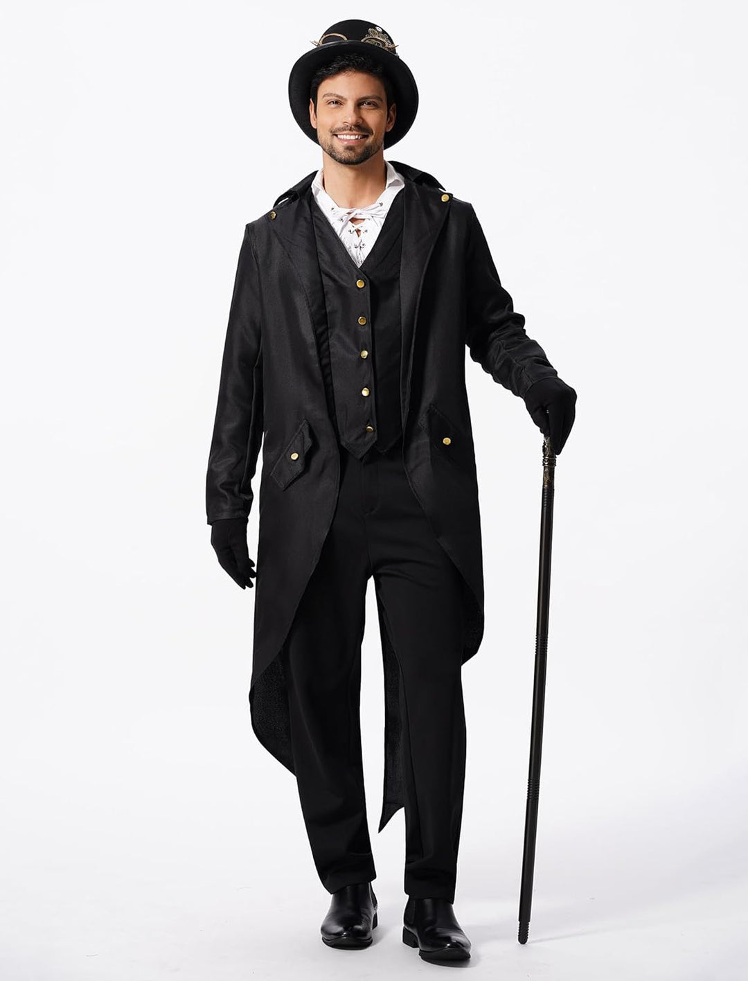 FYMNSI Herren Gothic Steampunk Frack Mantel Männer Mittelalter Viktorianischen Jacke Für Karneval Fa