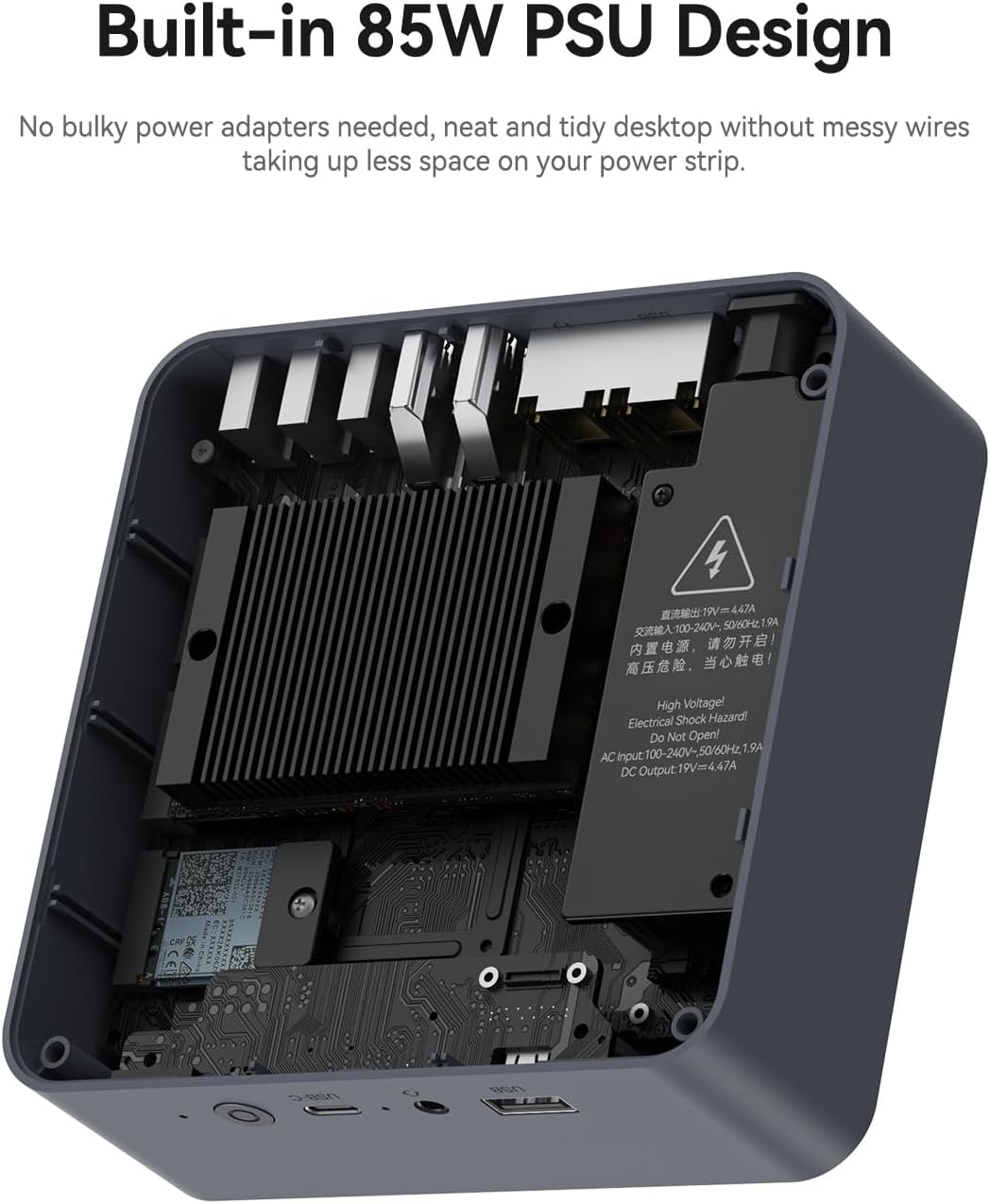 Beelink EQi12 Mini PC, Intel Core i7 12650H (10C/16T, bis zu 4,7GHz), 24GB LPDDR5 1TB M.2 PCIe4.0 SS