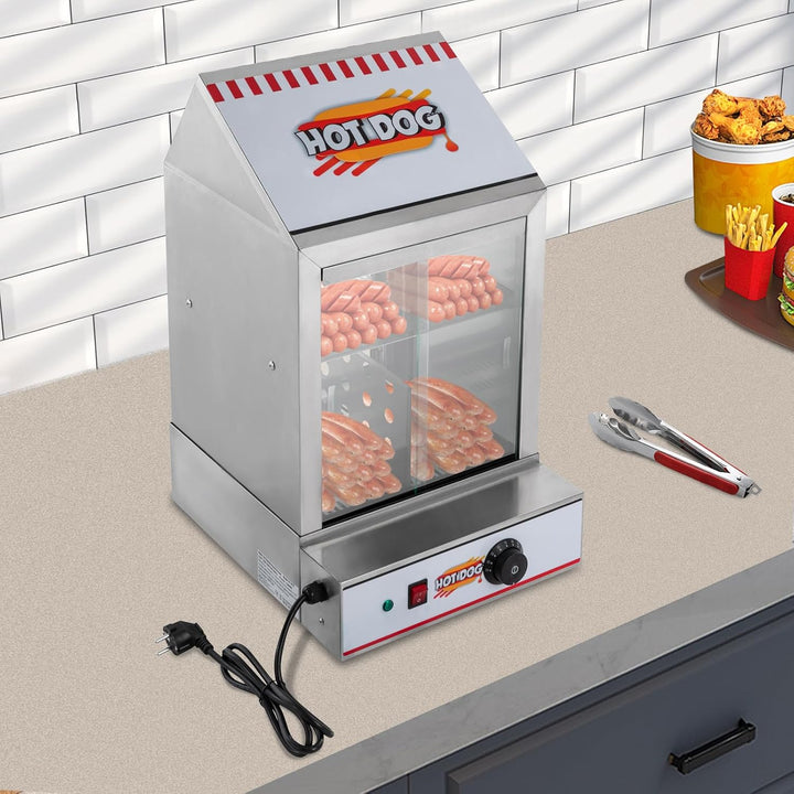 40 l elektrischer Hotdog-Wärmer, Edelstahl-Hotdog-Maker, elektrischer Hotdog-Wärmer, Hotdog- und Wür