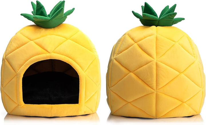 Hollypet Cozy Pet Bett Warm Höhle Nest Schlafbett Ananas Form Welpenhaus für Katzen und kleine Hunde