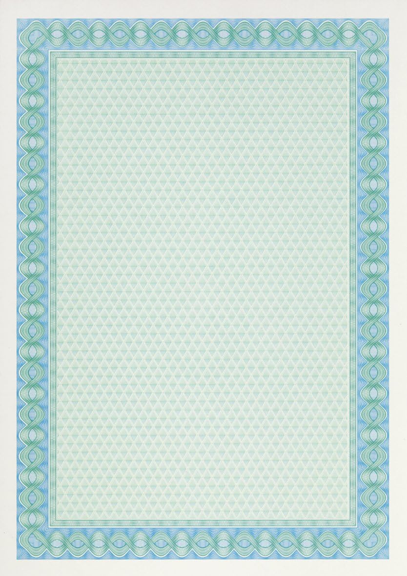 DECAdry Premium-Zertifikatblätter Wasserzeichen 115 g/m² A4 70 Blatt türkis-blau 1 blau, 1 blau