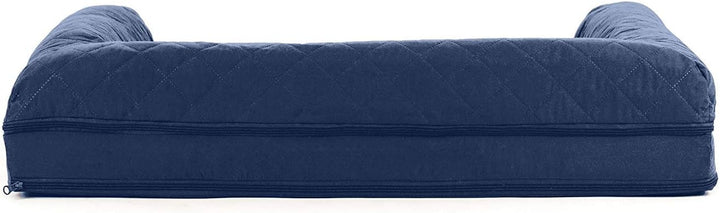 Furhaven Large Orthopedic Dog Bed Quilted Sofa-Style w/Removable Washable Cover - Navy, Large Navy L