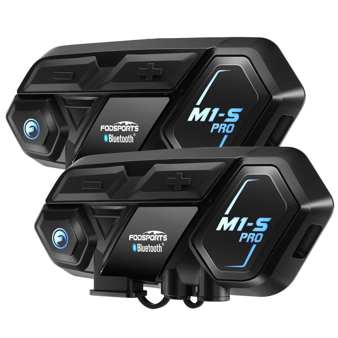 Fodsports M1S PRO Motorrad Headset mit Musikteilen, 8 Motorräder 2000m Helm Intercom, Motorradhelm K