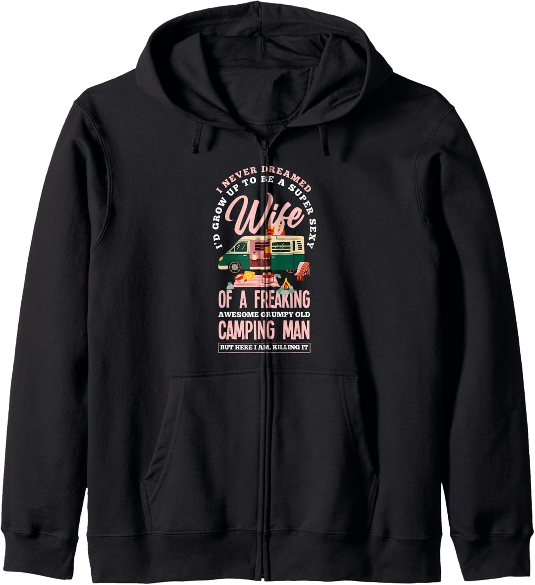 Damen Camping Ehefrau Lustiges Camper Camping Kapuzenjacke