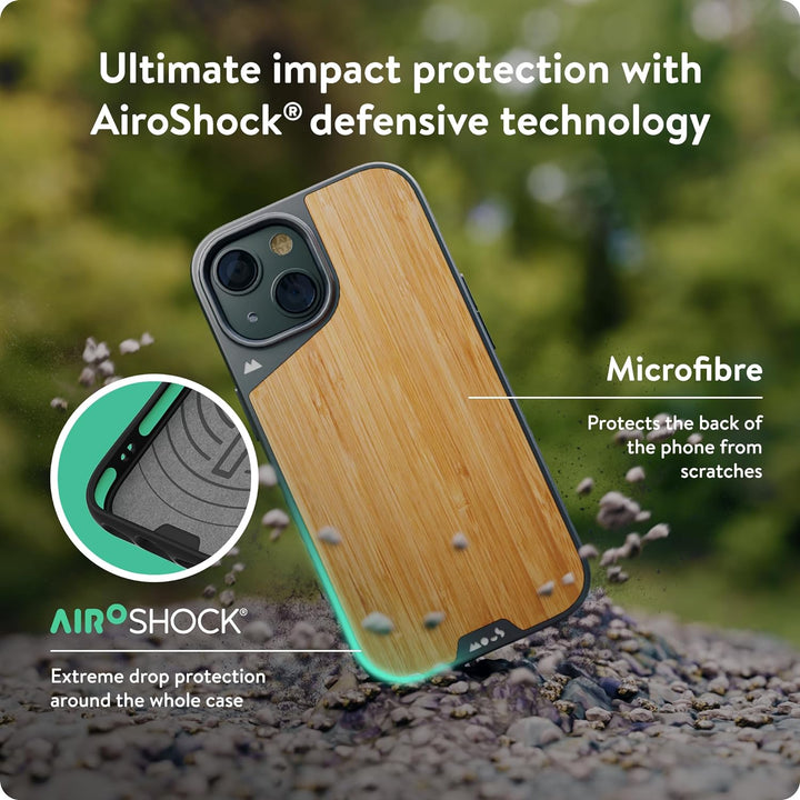 Mous Hülle für iPhone 15 Plus MagSafe Kompatibel Case - Limitless 5.0 - Bambus - Handyhülle iPhone 1