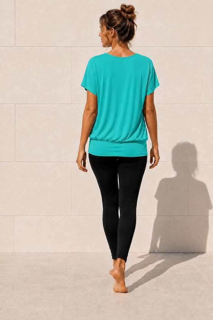 Van Der Rich ® - Tshirt Kurzam Rundhalsausschnitt Sommer- Damen M Aqua, M Aqua
