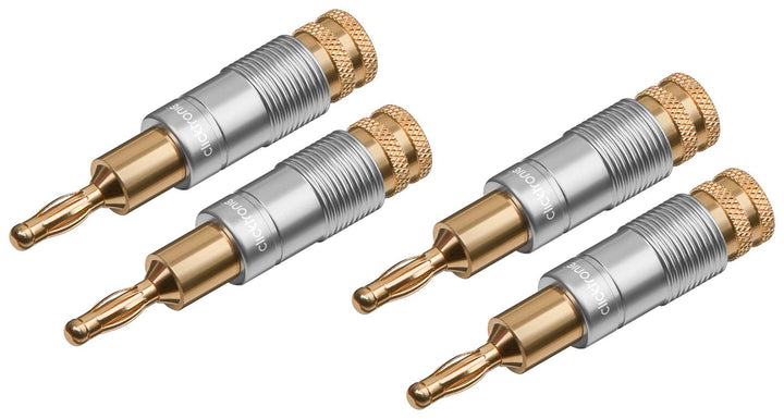 Clicktronic Advanced Banana-Stecker (Lautsprecher Steckverbinder, 4er-Set)