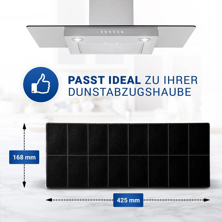 VIOKS Aktivkohlefilter Dunstabzug Filter SET 4x / Kohlefilter 430x175mm Ersatz für Neff Dunstabzugsh