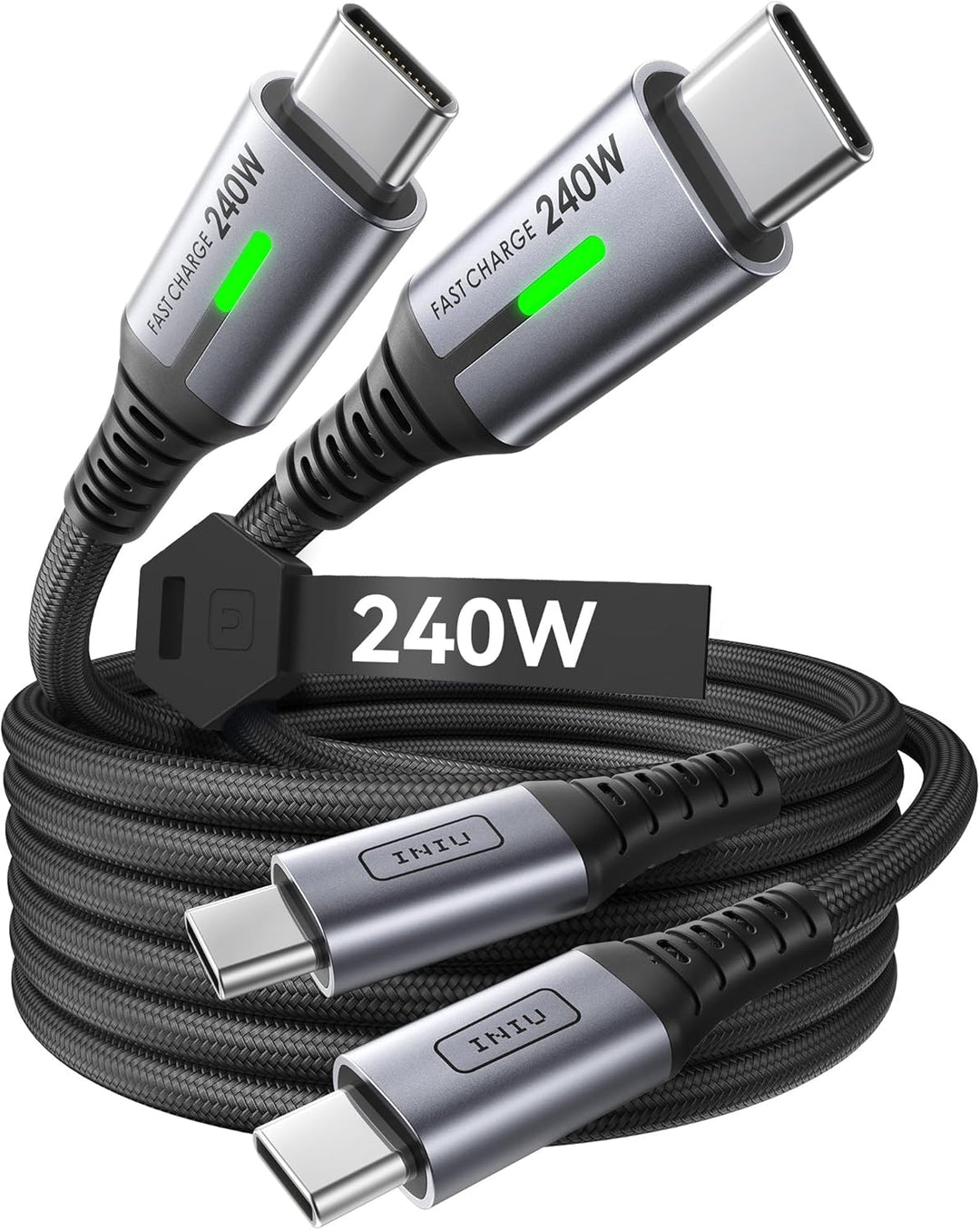 INIU 45W 20000mah Power Bank 240W USB C Kabel, [2Pack 2m] PD Schnellladekabel