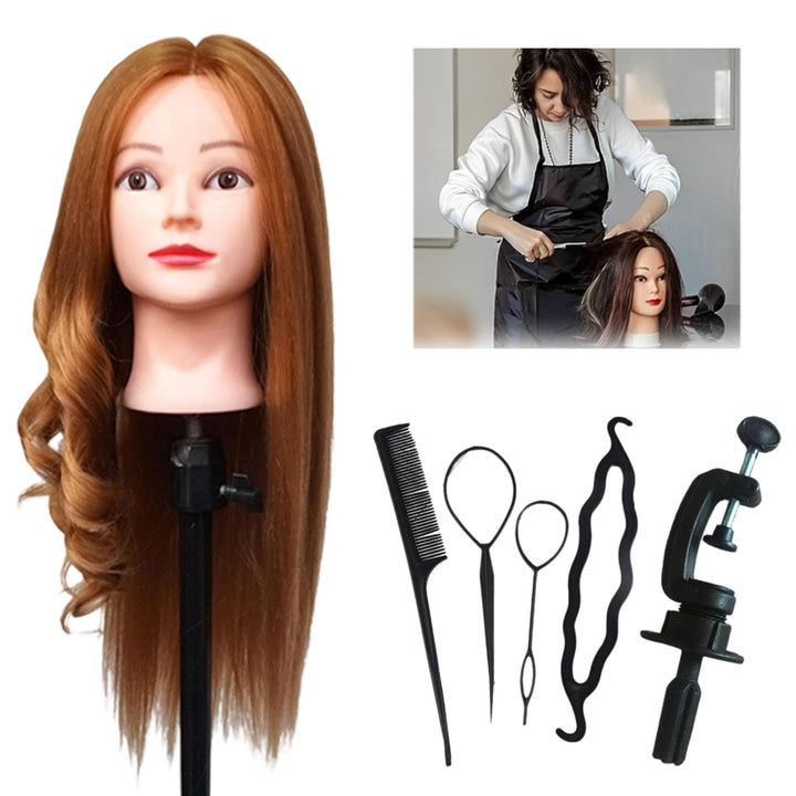 FGXY 80% Haartraining Kopf, Modell Frisur Set Werkzeuge und Feste Klammern und Unsichtbare Haarcurle