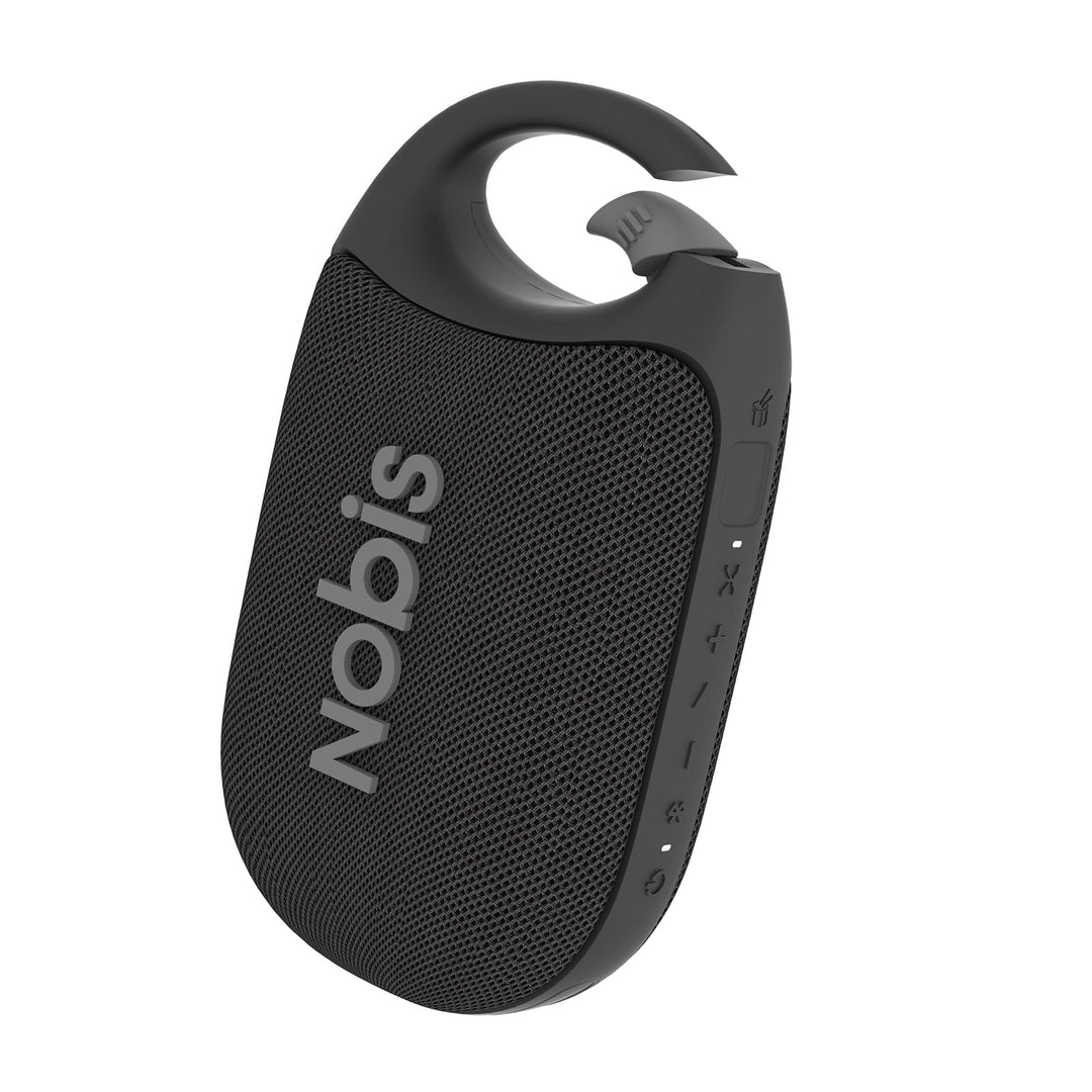 NOBIS Clip N1 Tragbarer Bluetooth Lautsprecher mit App, Beat-Modus, bis zu 24 Stunden Spielzeit, IP6