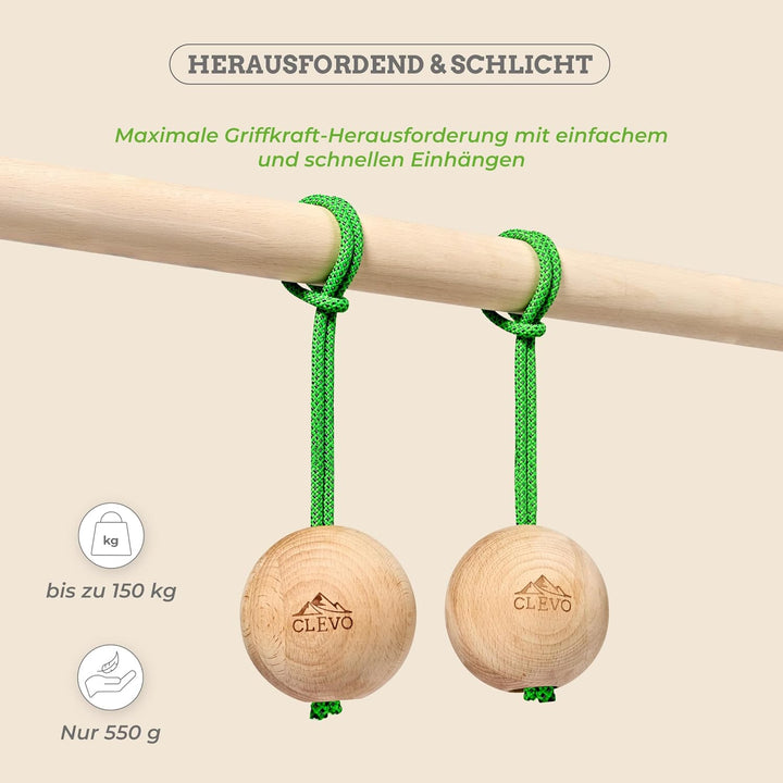 CLEVO - Hangball Kletterkugeln für Griffkraft Training – Boulder Zubehör & Trainingsgerät – Kugeln a