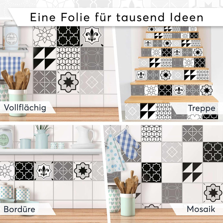 CREATISTO Mosaik-Fliesen Fliesensticker Fliesenfolie - Klebe Folie für Wandfliesen I Stickerfliesen