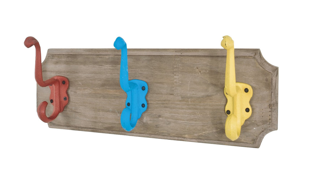 HAKU Möbel Garderobenleiste, Massivholz, vintage-bunt, B 35 x T 13 x H 8 cm 13 x 35 x 8 cm, 13 x 35