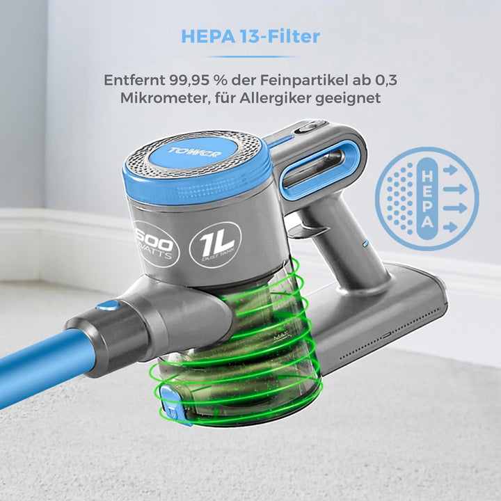 Tower T513006 VL20 3-in-1 Leistungsstarker Staubsauger mit Kabel, Integrierter HEPA-Filter, 1 L Kapa
