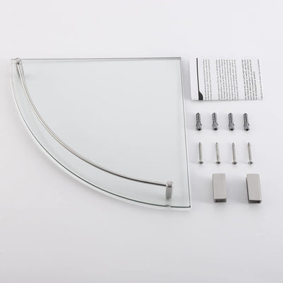 KES Duschablage Glas Eckregal Glasregal 7 mm Hartglas Glasablage für Badezimmer Regal Wandregal Dusc