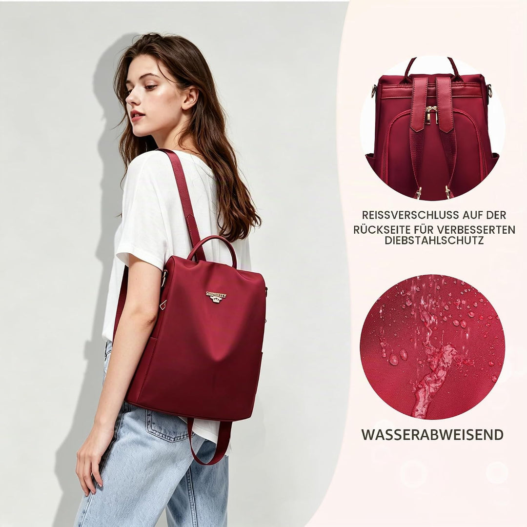 shepretty Wasserdichter Diebstahl-Rucksack für Damen 3-8864rot, 3-8864rot