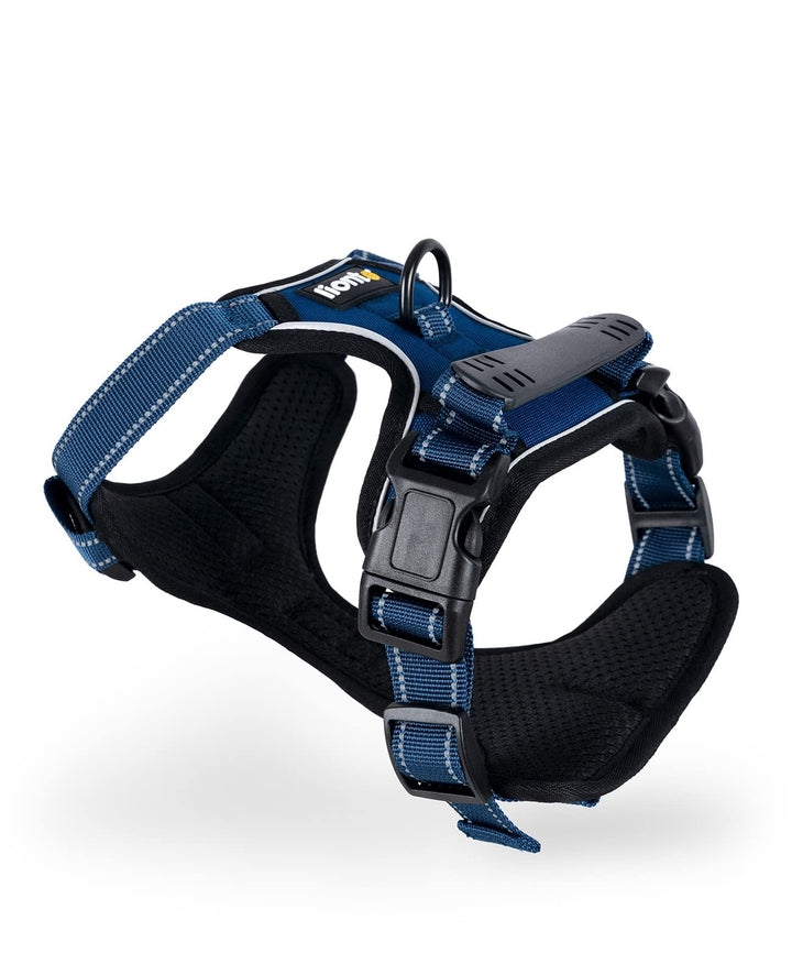 lionto Hundegeschirr gepolstert aus weichem Nylon, Grösse XL, reflektierendes Anti Zug Geschirr für