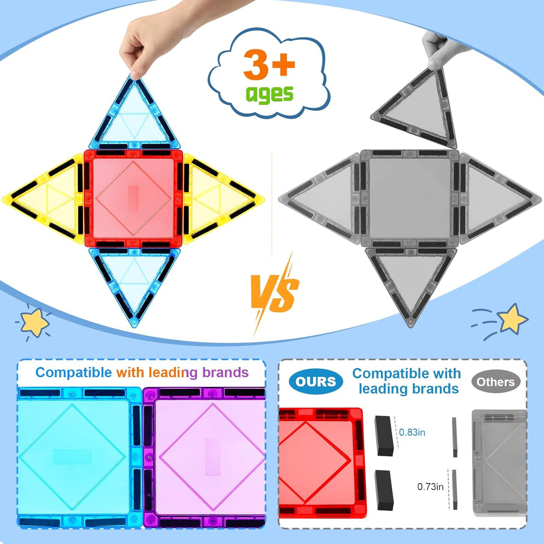 Magnetische Bausteine Kinderspielzeug 100 Teile STEM Magnetbausteine Bauspielzeug Magnet Spielzeug f