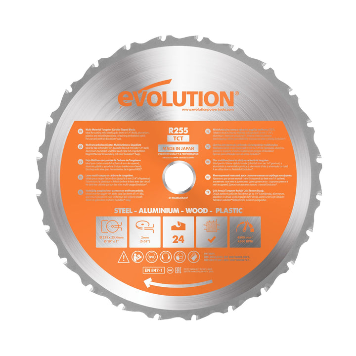 Evolution Elektrowerkzeuge - RAGE Mehrzweck-Sageblatt 210 mm mit Wolframkarbidbeschichtung, 210 mm