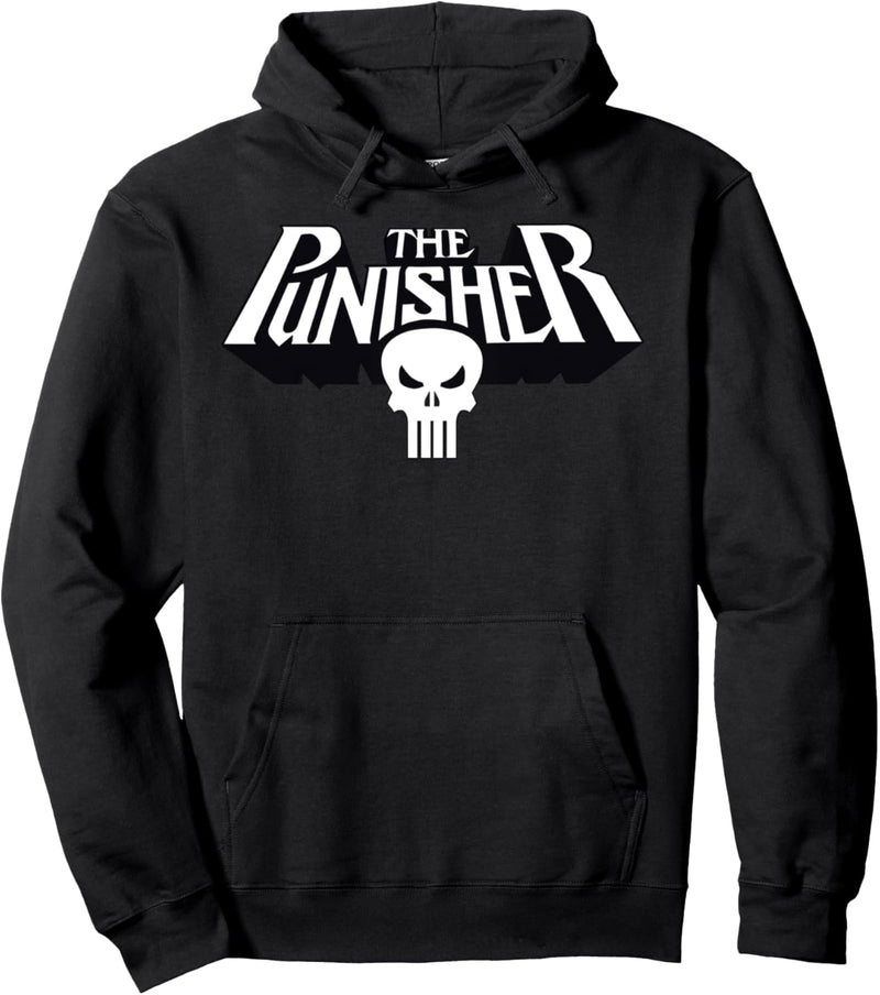 Marvel The Punisher Retro Classic Logo Clean Pullover Hoodie
