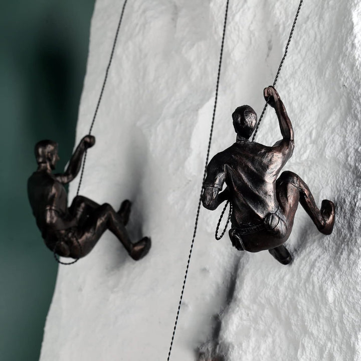 XYQXYQ Kletterer Skulptur, moderne dekorative Wandkunst, männliche Skulptur, kreative Rostklettererk