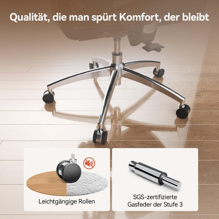 SIHOO M57 Ergonomischer Bürostuhl, Chefsessel mit 3D verstellbare Armlehne und Lendenwirbelstütze, H