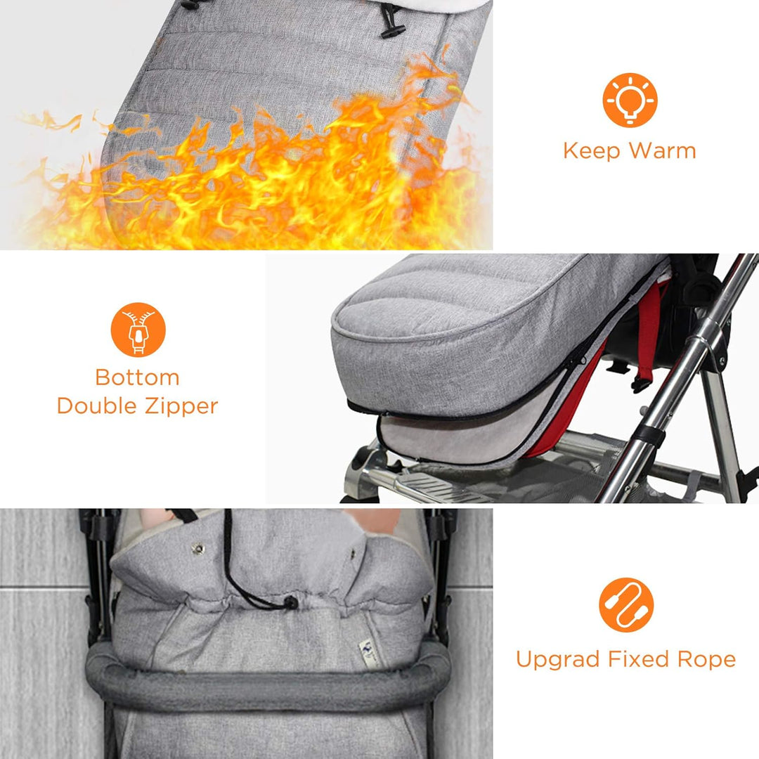 WD&CD Babyfusssack Einschlagdecke Babyschale WinterFusssack für Kinderwagen mit Fleece Gefüttert, Wa
