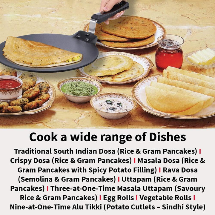 HAWKINS Futura Dosa Tava Grillplatte, antihaftbeschichtet, 27,9 cm, Schwarz 11-inch, 11-inch