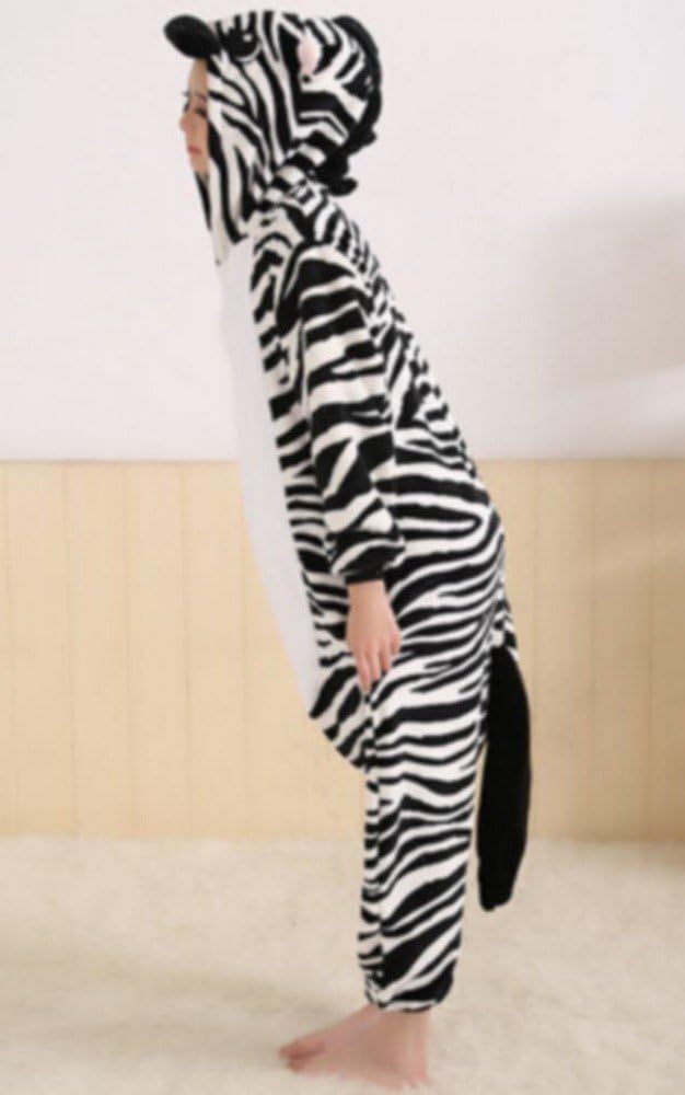Heisses Unisex-Kostüm für Karneval und Halloween, Cosplay Zoo, Einheitsgrösse schwarz Zebra Medium M