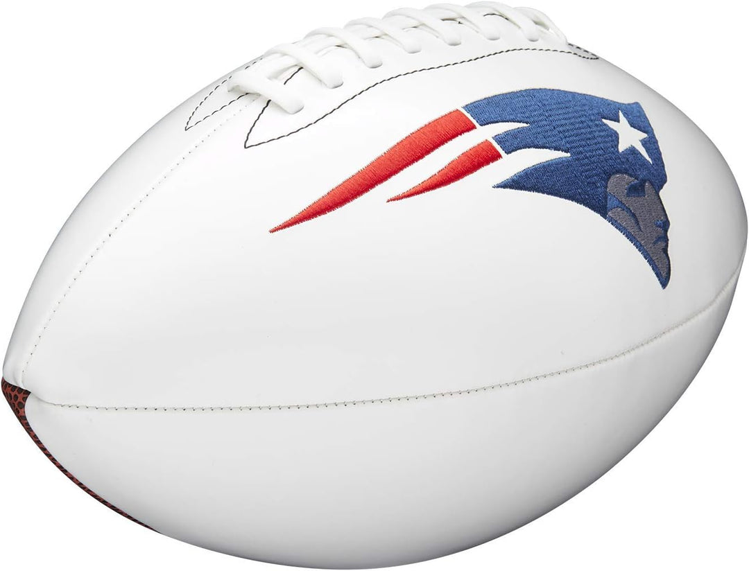Wilson NFL Logo Autograph Football, Autogramm, Live New England Patriots
