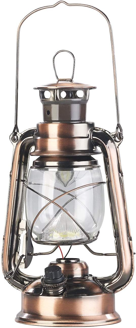 Lunartec LED Akkuleuchte: Ultra helle LED-Sturmlampe mit Akku, 200 Lm, 3W, warmweiss, bronze (Latern