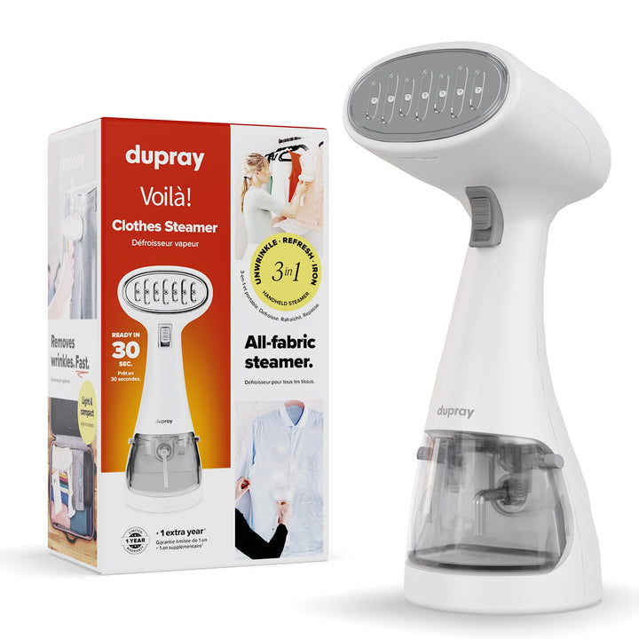 Dupray Voila 3-in-1 Dampfglätter mit Aufsatz, 1200 Watt, Tragbarer Stoff- und Kleidungsdampfer, Reis