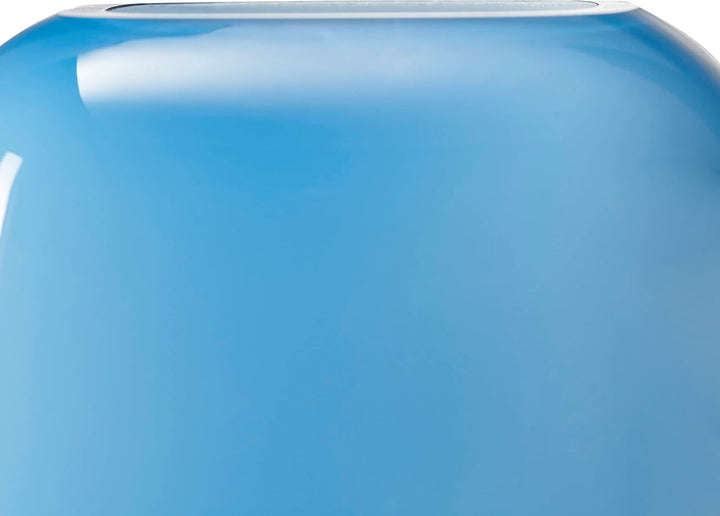 Leonardo Milano, Blumenvase aus blau gefärbtem Glas, handgefertigte Glasvase in modernem Design, Höh