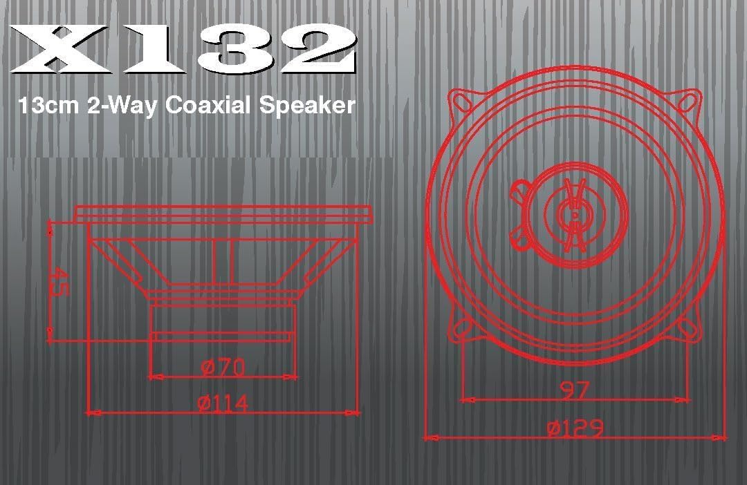 Excalibur X132-5.25'' (13cm) 2-Wege Koaxial 300W Auto-Lautsprecher