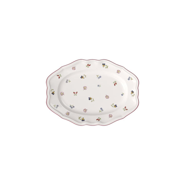 Villeroy und Boch Petite Fleur Platte oval, Premium Porzellan, 37 cm 37cm White, 37cm White