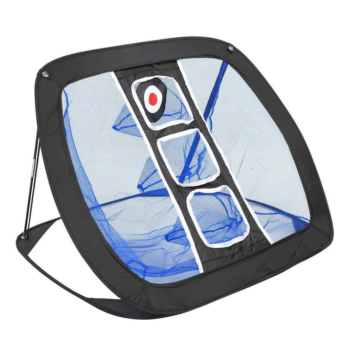 Tragbares Golf-Chipping-Netz Golf-Zielnetz für das Üben im Innen- und Aussenbereich(Schwarz + Blau)