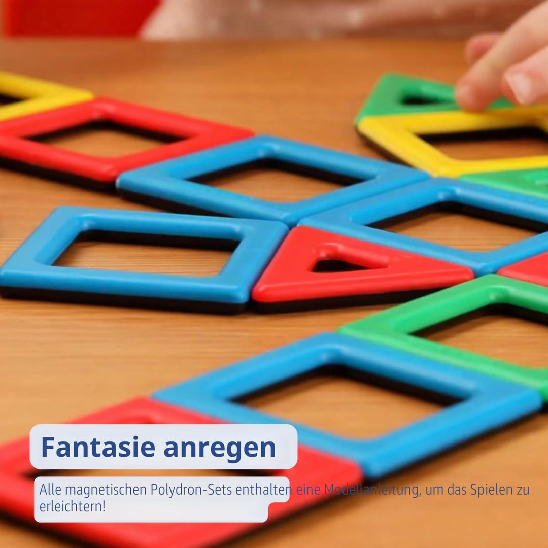 Polydron Magnetisches Starterset, magnetisches Bauspielzeug, 32 Teile