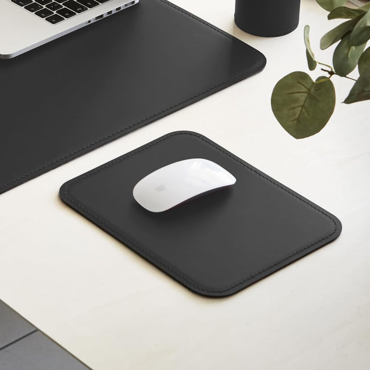 eglooh - Herms - Mauspad aus Leder Schwarz cm 25x20 - Mousepad für Schreibtisch und Büro, handwerkli