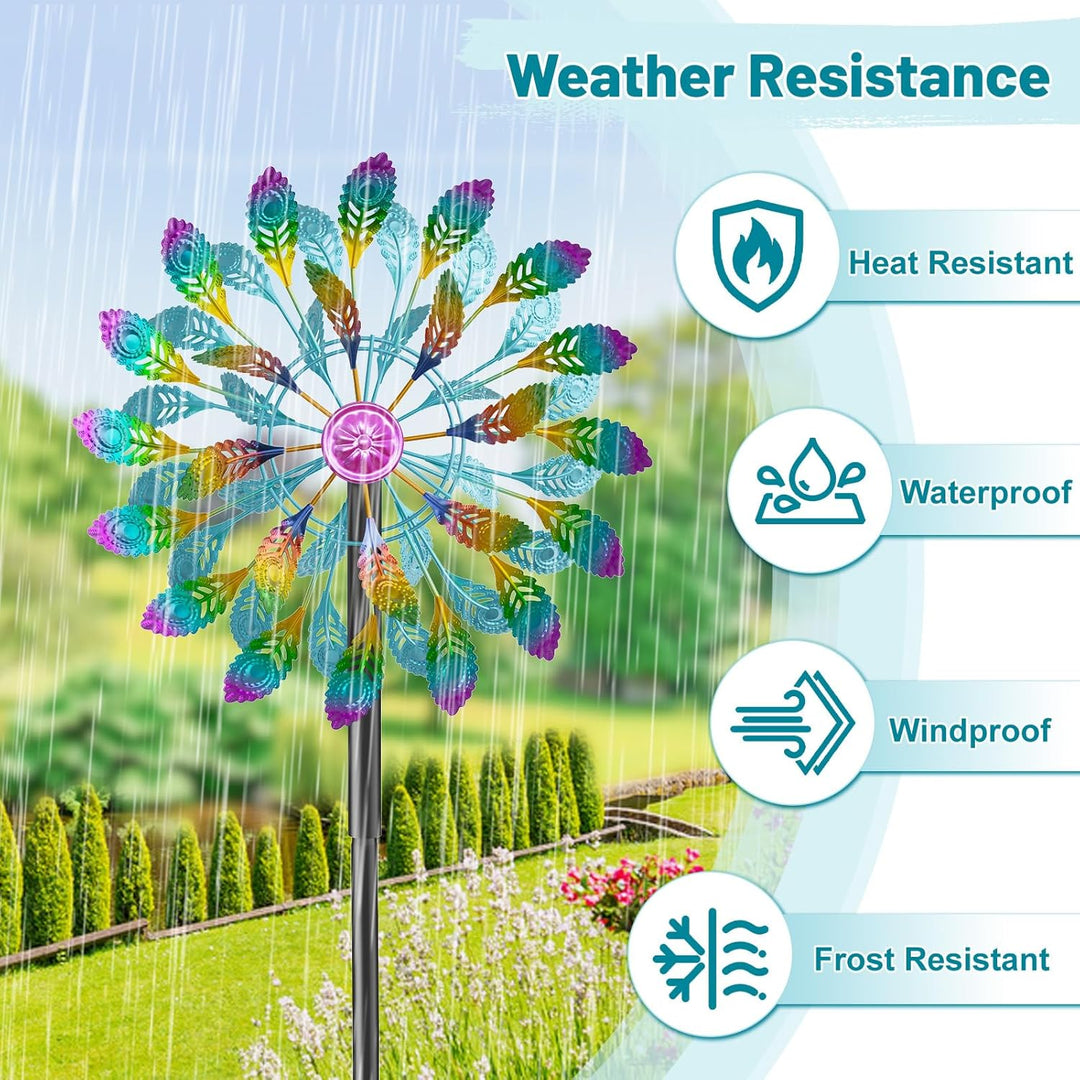 Metall Windrad Garten Dekoration in Retro-Farben - Windspiele für Garten, Rasen und Terrasse, Windsk