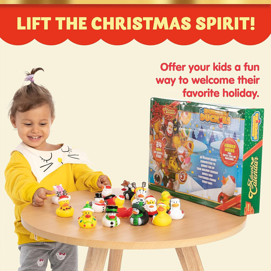 JOYIN Adventskalender 2023 mit Spielzeug Ente für 24 Tage Weihnachten Countdown mit 24 Gummienten fü
