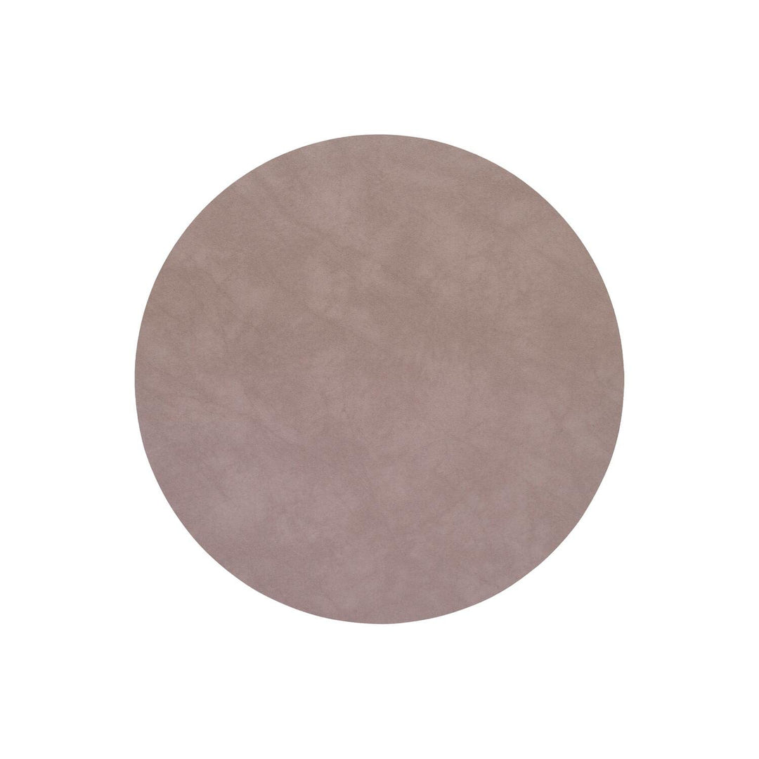 LindDNA Tischset Circle aus Recyceltem Leder in der Farbe Nomad Grey, Masse: 30cm x 30cm x 0,2cm, 99