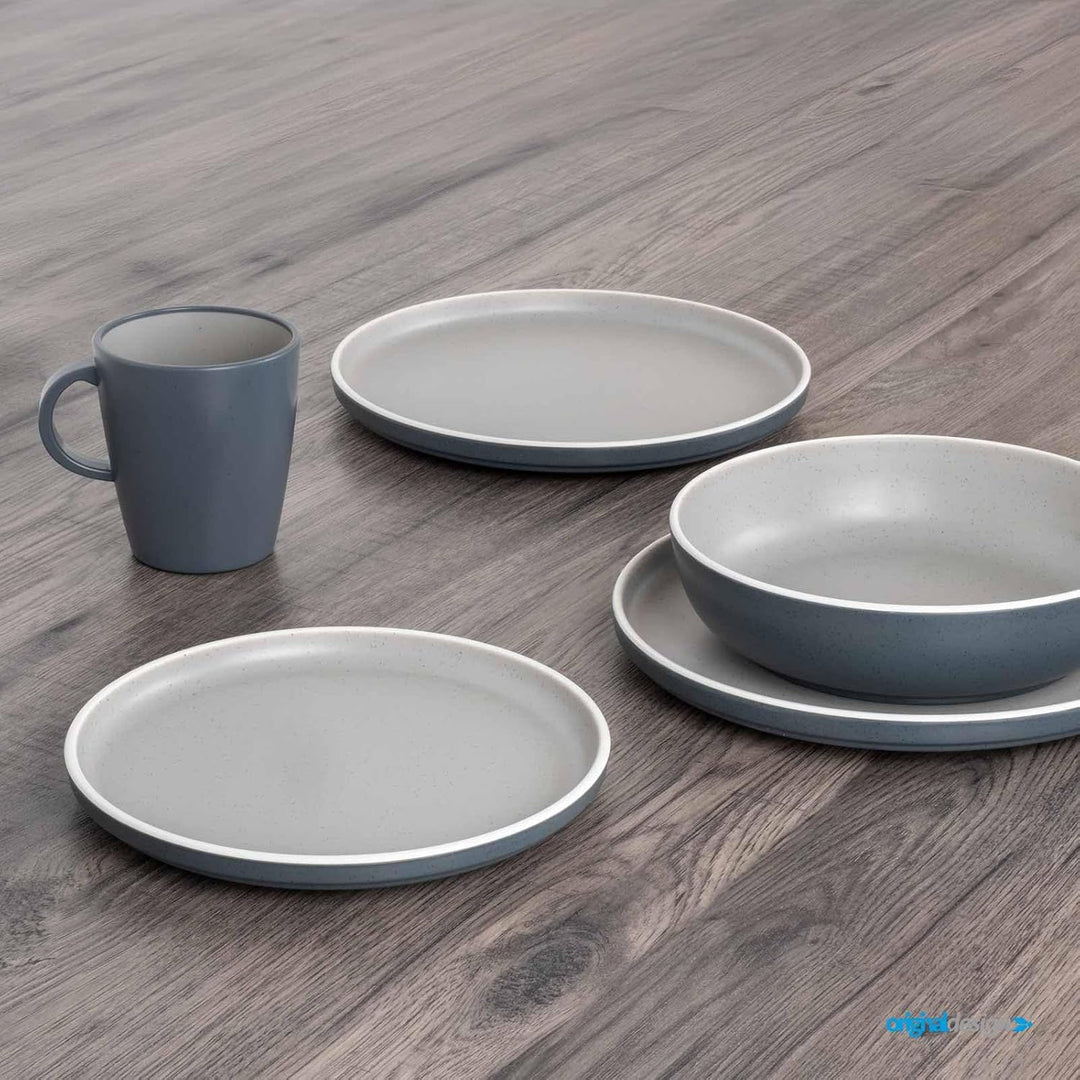 BRUNNER: Melamin Geschirr-Set Camping | 36-tlg - Teller, Becher, Besteck, Gläser für 2-4 Personen |