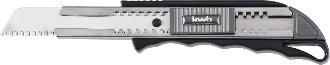 KWB Cuttermesser mit Japansäge 17118 (Autolock-Funktion, auch für handelsübliche 18 mm Klingen, Edel