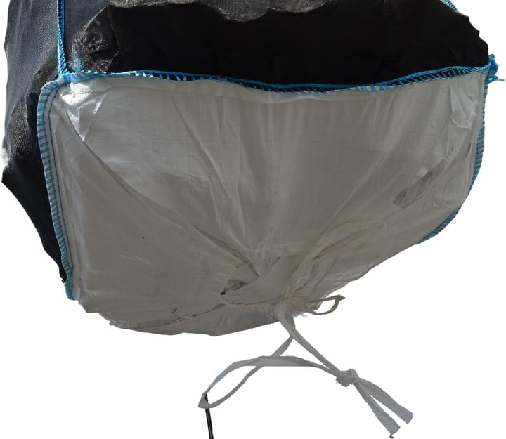 5 Stück Woodbag Big Bag Holz 100x100x160 cm (ohne Inhalt) mit Sternboden (Boden zum Öffnen) mit Netz