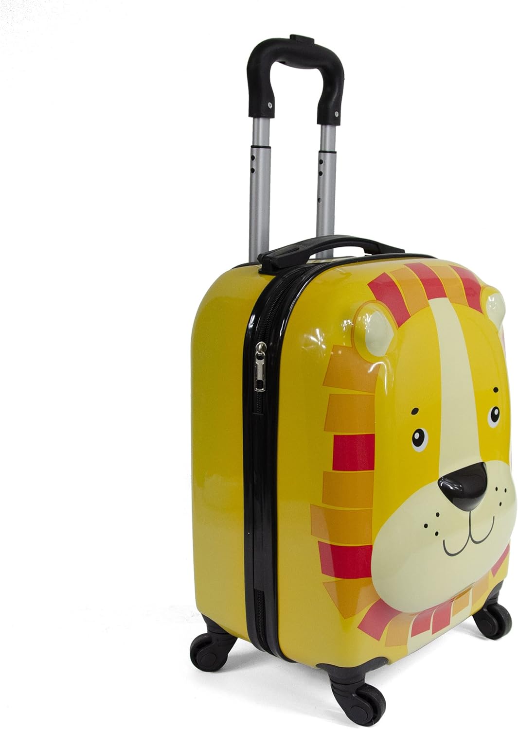 KINSTON Trolley-Koffer für Kinder | Gepäck mit Tiermotiven: Löwe gelb, Gelb und Orange, Koffer