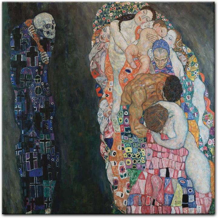 Bilderdepot24 Bild auf Leinwand | Gustav Klimt - Tod und Leben in 60x60 cm als Wandbild | Wand-deko