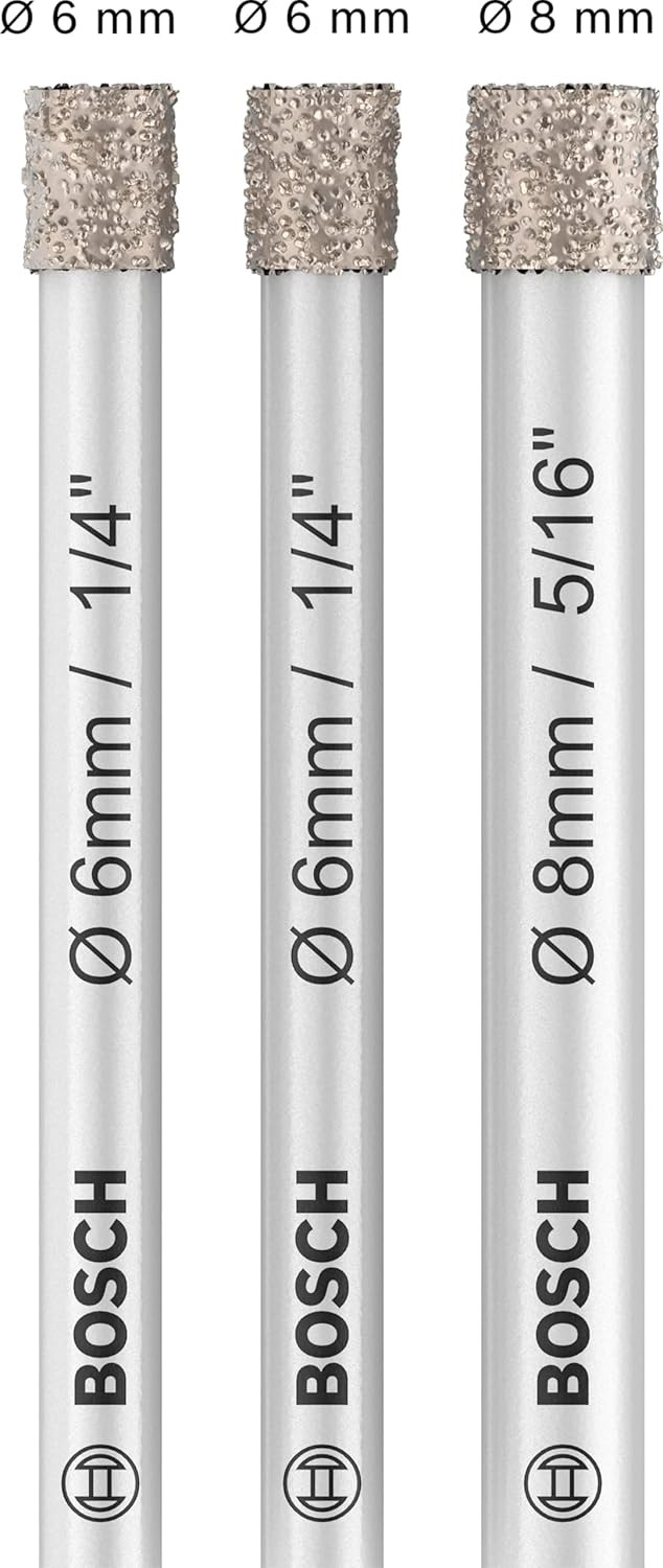 Bosch Professional 3 tlg. Diamantbohrer-Set Expert for Ceramic (für Harte Fliesen, Harter Stein, Wei
